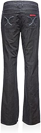 TopSports Women's Plus-Size Relaxed Fit Straight-Leg Jean Black 18