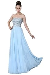Strapless Chiffon Beaded Lace Bridesmaid Dress/Prom Dress/Party Dress 