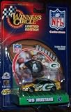 Green Bay Packers NFL Diecast 1999 Mustang with Brett Favre Display Stand by Winner's Circle WC and Hasbro