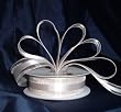 Organza Satin Center Ribbon - 7/8" - 25 Yards (75 FT) - Ivory
