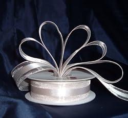 Organza Satin Center Ribbon - 7/8" - 25 Yards (75 FT) - Ivory