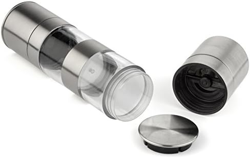 Salt & Pepper Grinder Mill Set | Stainless Steel | 6 Month Guarantee | Salt Mill & Pepper Grinder Combined in One
