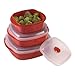 Calypso Basics Microwave Steamer Set in Red [Set of 2]