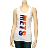 New York Mets Ladies White Oversize Graphic Tank Top