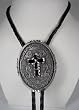 Diamondcut Black Enamel Cross Religious Bolo Tie