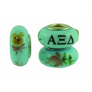 Alpha Xi Delta Sorority Hand Painted Fenton Glass Bead