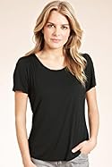  Scoop Neck Shoulder Pintuck Stretch Jersey Top
