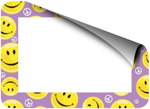 Fraimz by Fodeo Trendy Kidz 5 x 7 Inches Photo Area Peel and Stick Adhesive Picture Frame/Dry Erase Board Smiley Face Purple