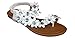 Elegant Women's Fashion White Hawaiian Flowers Gladiator Flat Sandals