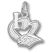 Atlanta Hawks NBA I Heart Logo 1/2 Pendant (Silver)