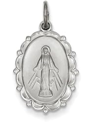 Sterling Silver Polished Miraculous Medal. Metal Wt- 2.75g