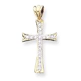 14k Diamond Cross Pendant