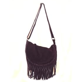 Steve Madden Purple Suede Fringe Hobo Handbag