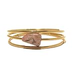 Rhodochrosite Bracelet 01 Wrap Genuine Pink Stone Nugget Gold Memory Wire Coil Gem