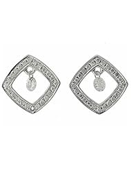 14K White Gold Diamond Dashing Diamonds Earrings