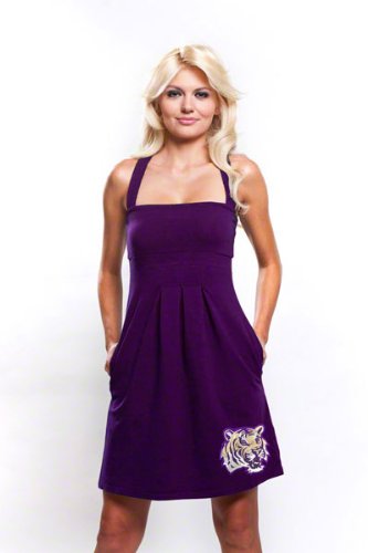 LSU Tigers Women's Purple Pleated Dress with Pockets