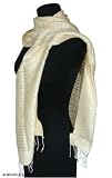 Silk shawl, 'Lush Cream'