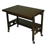 Oasis Concepts All Wood Flip and Fold Desk, Walnut