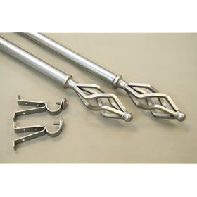 A&F Rod D�cor - NEW Decorative Curtain Rod #41, 66-120 inch, Antique Brass