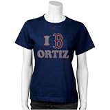 Majestic Boston Red Sox David Ortiz Navy Blue Ladies Sweetheart Player T-shirt
