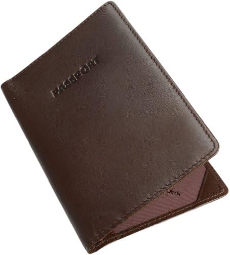 Dark Brown Leather Passport Cover by Byron and Brown