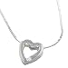 White Ice - Sterling Silver Heart with Diamond Pendant and 18 Necklace