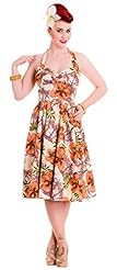 V-neck Cotton/Elastane Fitted Tropical Print Summer Halter  Dress