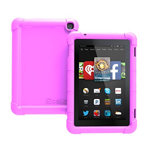 Fire HD 7 (2014 Model) Case - Poetic Fire HD 7 Case [Turtle Skin Series] - [Corner/Bumper Protection] [Grip] [Sound-Amplification] Protective Silicone Case for Amazon Fire HD 7 (2014 Model) 4th Gen Only - Purple , Will Not Fit Fire 7
