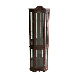 Southern Enterprises CM0696 Lighted Curio Cabinet, Mahogany