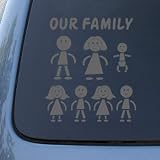 STICK FAMILY - Figures - Vinyl Car Decal Sticker #1648 | Vinyl Color: Silver