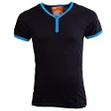Soul Cal Short Sleeved Grandad T-Shirt - Black - Mens