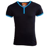 Soul Cal Short Sleeved Grandad T-Shirt - Black - Mens