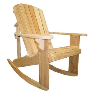 Eureka Wood Works Western Red Cedar Big Boy Adirondack Rocking Chair 42hx33wx45d, Extreme... by 