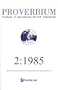 Proverbium: Yearbook of International Proverb Scholarship (No. 2, 1985)