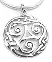 Sterling Silver Celtic Knot Triskel Amulet Pendant