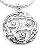 Sterling Silver Celtic Knot Triskel Amulet Pendant