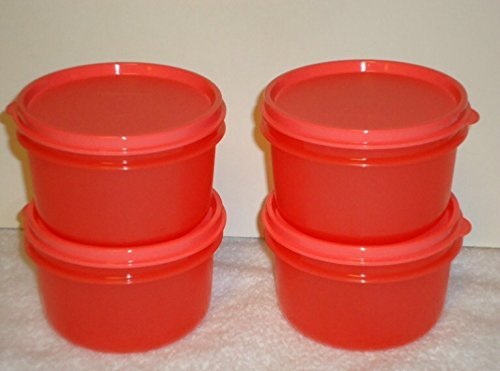 Tupperware Serving Cups 14 oz/400 mL Set of 4 Guava Melon Seals NEW