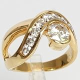 Custom Made 18k Yellow Gold 2.20 Carat Total Weight Moissanite Engagement Ring