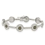 Sterling Silver 1/2ct TDW Champagne Diamond Circle Bracelet