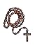 Intercession First Wood Rosary - Made in Brazil (Walnut - 6/8mm Beads