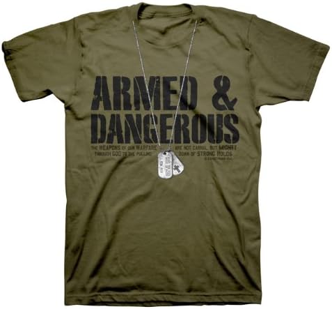 Armed & Dangerous - Christian T-Shirt - Dog Tags