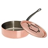 Mauviel M'Heritage M250C 6502.25 2.5 mm 3-Quart Saut? Pan with Lid, Cast Iron Handle
