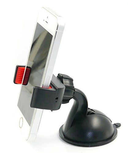 BLISS - EazyGRIP Universal Car Mount Holder with Super Sticky Suction Cup for iPhone 4S/5/5S/5C, Galaxy S4/S3/S2, Galaxy Note 2, HTC One, Motorola Droid RAZR / MAXX, HTC EVO 4G, HTC One X, LG Revolution, GPS Holder, Smart Phones - Retail Packaging - Black &amp; Red