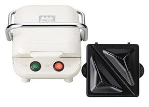 Moffle（モッフル） プレスもちメーカー1枚焼き 【ホットサンドプレート付】 ミルクホワイト MMH-100S-MW + PMMH-100-HT