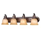LaSalle 4 Light Bathroom Vanity Lighting Fixture Parisian Bronze Amber Glass B3204 41CPAphNtSL. SL160 LaSalle 4 Light Bathroom Vanity Lighting Fixture Parisian Bronze Amber Glass B3204