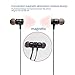 Bluetooth in Ear Headset Stereo Sport Sweat Proof Headphone with Magnet Attraction Alloy Earbuds Black