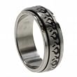 316L Stainless Steel Spinner Ring with Flames, Width: 8mm, Sizes: 9.0-14.0