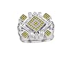 2.05CTW Mens Invisible Set Princess, Round And Baguette Cut White and Canary Diamond Ring 2.05CTW Mens Invisible Set Princess, Round And Baguette Cut White and Canary Diamond Ring