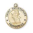 12K Gold Filled Saint Christopher Medal and 18-inch Chain