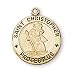12K Gold Filled Saint Christopher Medal and 18-inch Chain